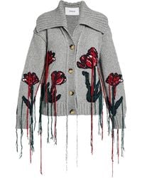 Erdem - Floral-Embroidered Cardigan - Lyst