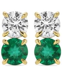 Anita Ko - Pendientes en oro de 18 ct con esmeralda y diamante - Lyst
