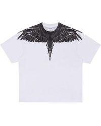 Marcelo Burlon - Katoenen T-shirt Met Vleugelprint - Lyst