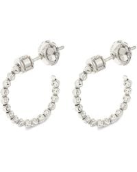Officina Bernardi - 18Kt Moon Diamond Hoop Earrings - Lyst
