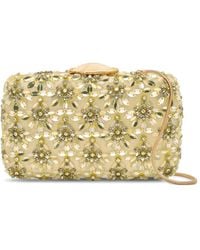 Oscar de la Renta - Crystal & Glass Embroidered O Minaudière Floral-Sequin Clutch Bag - Lyst
