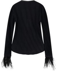 BOSS - Feather-Trim Top - Lyst