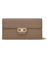 Ferragamo - Gancini Pebbled-Leather Wallet - Lyst