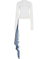 Fendi - Wollen Trui Met Zijden Vlak - Lyst