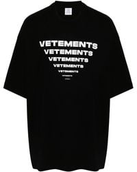 Vetements - T-Shirt En Coton À Logo Imprimé - Lyst