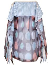 Comme des Garçons - Falda A Cuadros Gingham Con Motivo De Lunares - Lyst