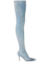DIESEL - D-Venus Over Knee Denim Boots - Lyst
