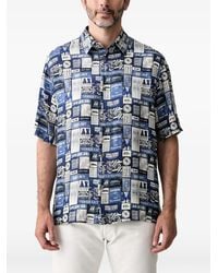 ARMANI EXCHANGE - Logo-Print Short-Sleeve Shirt - Lyst