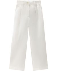 Woolrich - Pleat-detailing Cotton Trousers - Lyst