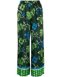 P.A.R.O.S.H. - Seidenhose Mit Blumen-Print - Lyst