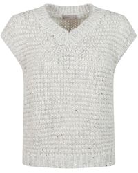 Herno - Sequin-Embellished V-Neck Sweater - Lyst
