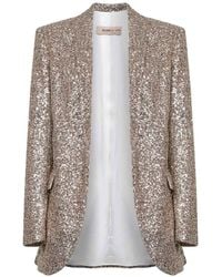 Blanca Vita - Sequin-Embelished Shawl-Collar Blazer - Lyst