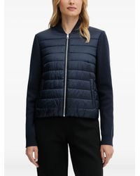 BOSS - Quilted Knitted-Panel Bomber Jacket - Lyst