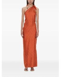 Christopher Esber - One-Shoulder Bandana-Print Maxi Dress - Lyst