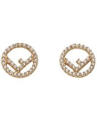 Fendi - Embellished Logo Earrings - Lyst