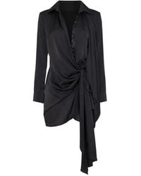 Vaillant Studio - Lace-Detail Knot Mini Dress - Lyst