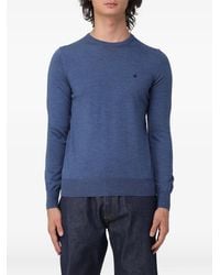 Brooksfield - Logo-Embroidered Wool Sweater - Lyst