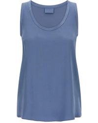 Brunello Cucinelli - Silk Sleeveles T-Shirt - Lyst
