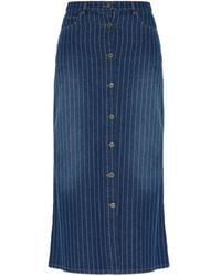 Munthe - Livono Pinstripe Button-Up Skirt - Lyst