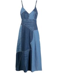Polo Ralph Lauren - Patchwork Denim Midi Dress - Lyst