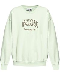Ganni - ロゴ スウェットシャツ - Lyst