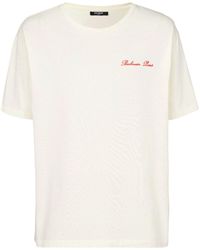 Balmain - Katoenen T-shirt Met Geborduurd Logo - Lyst