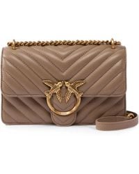 Pinko - Chevron-Quilted Love Birds Shoulder Bag - Lyst