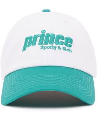 Sporty & Rich - Prince Sporty Embroidered Cotton Cap - Lyst