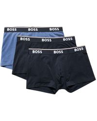 BOSS - Stripe-trim Logo-waistband Boxers (pack Of Three) - Lyst