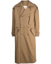 Feng Chen Wang - Double-breasted Gabardine Trench Coat - Lyst