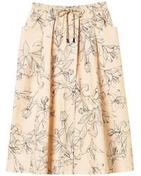 Twinset - Midi Bull Skirt With Floral Print - Lyst