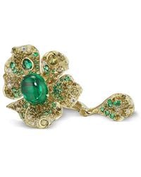 Anabela Chan - 18Kt Vermeil Emerald Peony Emerald And Diamond Ring - Lyst