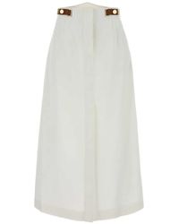 Fendi - Leather-Tab Stud-Detail Midi Skirt - Lyst