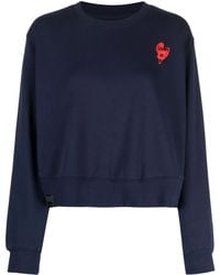 Izzue - Slogan-Embroidered Cotton Sweatshirt - Lyst