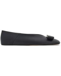 Ferragamo - Vara Bow-Detail Ballet Flats - Lyst