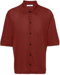 Lemaire - Fijngebreid Katoenen Overhemd - Lyst