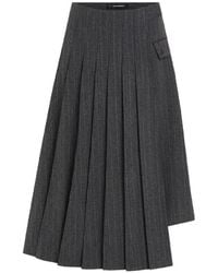 KARL LAGERFELD - Pinstripe-Pattern Pleated Skirt - Lyst