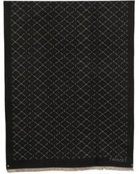 Twinset - Logo-Jacquard Frayed Scarf - Lyst