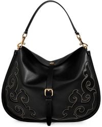 Etro - Maxi Leather Pony Bag With Texan Embroidery - Lyst