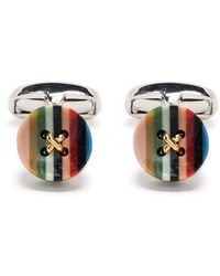 Paul Smith - Plaque-Detail Metallic Cufflinks - Lyst