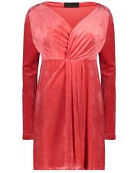 Alberta Ferretti - Velvet Draped Mini Dress - Lyst