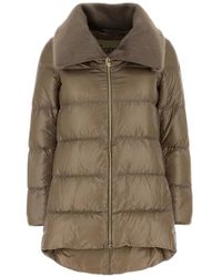 Herno - Faux-Fur-Collar Quilted Jacket - Lyst