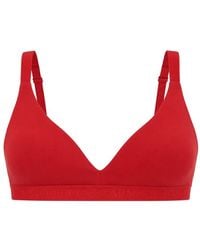 ARMANI EXCHANGE - Logo-Tape Triangle Bra - Lyst