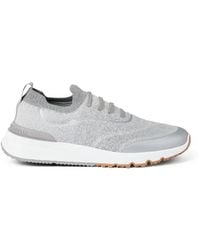 Brunello Cucinelli - Techno Cotton Knit Sneakers Runners - Lyst