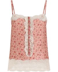 Dolce & Gabbana - Floral-Print Lace-Trim Top - Lyst