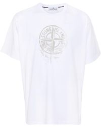 Stone Island - Katoenen T-shirt Met Print - Lyst