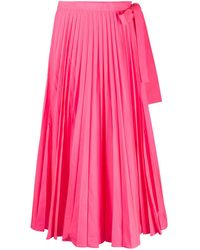 Valentino Garavani - Tied-Waist Pleated Skirt - Lyst