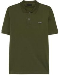Prada - Triangle-Logo Polo Shirt - Lyst