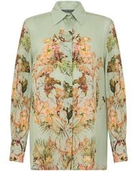 Alberta Ferretti - Floral-Print Silk Shirt - Lyst