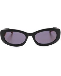 HUGO - Logo-embossed Oval-frame Sunglasses - Lyst